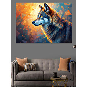 Soyut Kurt Çizimi Dekoratif Kanvas - Mdf Ahşap Tablo 70x100 cm