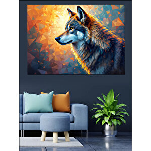 Soyut Kurt Çizimi Dekoratif Kanvas - Mdf Ahşap Tablo