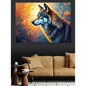 Soyut Kurt Çizimi Dekoratif Kanvas - Mdf Ahşap Tablo