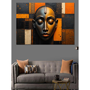 Modern Afrika Maskesi Deseni Dekoratif Kanvas - Mdf Ahşap Tablo 100x140 cm