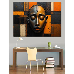 Modern Afrika Maskesi Deseni Dekoratif Kanvas - Mdf Ahşap Tablo