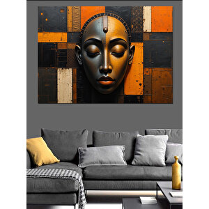 Modern Afrika Maskesi Deseni Dekoratif Kanvas - Mdf Ahşap Tablo