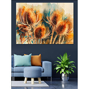 Kuru Bitkiler Dekoratif Kanvas - Mdf Ahşap Tablo