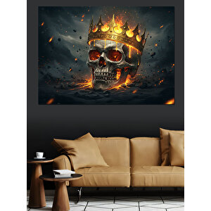 Alevli Kuru Kafa Dekoratif Kanvas - Mdf Ahşap Tablo