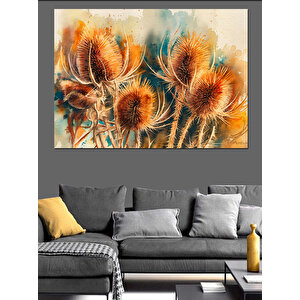 Kuru Bitkiler Dekoratif Kanvas - Mdf Ahşap Tablo 70x100 cm