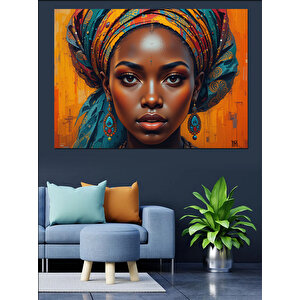 Etnik Desenli Güçlü Kadın Dekoratif Kanvas - Mdf Ahşap Tablo 70x100 cm