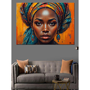 Etnik Desenli Güçlü Kadın Dekoratif Kanvas - Mdf Ahşap Tablo 70x100 cm
