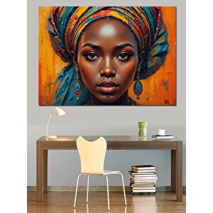 Etnik Desenli Güçlü Kadın Dekoratif Kanvas - Mdf Ahşap Tablo 70x100 cm