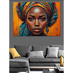 Etnik Desenli Güçlü Kadın Dekoratif Kanvas - Mdf Ahşap Tablo