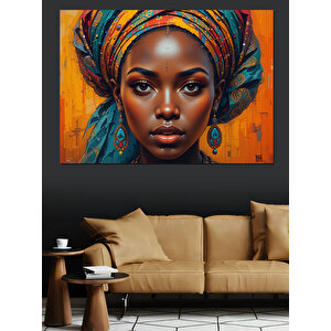 Etnik Desenli Güçlü Kadın Dekoratif Kanvas - Mdf Ahşap Tablo