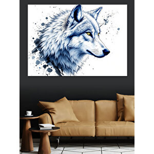 Sulu Boya Kurt Başı Dekoratif Kanvas - Mdf Ahşap Tablo 25x35 cm