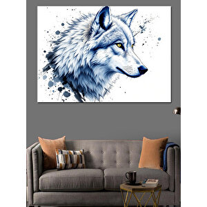 Sulu Boya Kurt Başı Dekoratif Kanvas - Mdf Ahşap Tablo