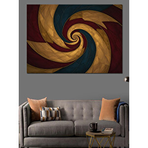 Spiral Desenli Soyut Arka Plan Dekoratif Kanvas - Mdf Ahşap Tablo 100x140 cm