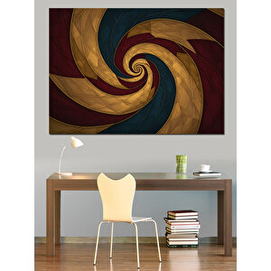 Spiral Desenli Soyut Arka Plan Dekoratif Kanvas - Mdf Ahşap Tablo 100x140 cm