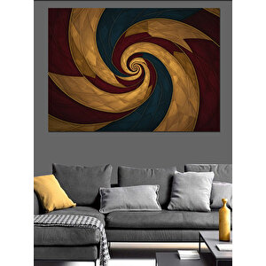 Spiral Desenli Soyut Arka Plan Dekoratif Kanvas - Mdf Ahşap Tablo 70x100 cm