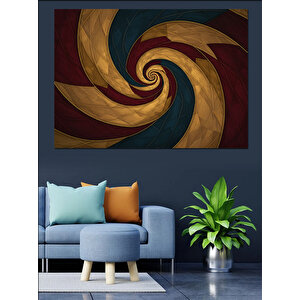 Spiral Desenli Soyut Arka Plan Dekoratif Kanvas - Mdf Ahşap Tablo
