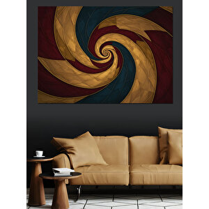 Spiral Desenli Soyut Arka Plan Dekoratif Kanvas - Mdf Ahşap Tablo