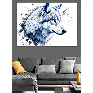 Sulu Boya Kurt Başı Dekoratif Kanvas - Mdf Ahşap Tablo 100x140 cm