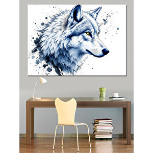 Sulu Boya Kurt Başı Dekoratif Kanvas - Mdf Ahşap Tablo
