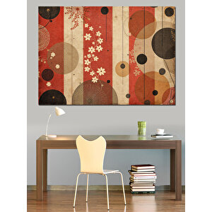Retro Desenli Duvar Dekoratif Kanvas - Mdf Ahşap Tablo