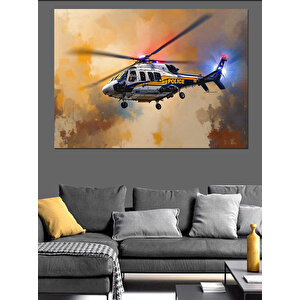 Havada Kurtarma Helikopteri Dekoratif Kanvas - Mdf Ahşap Tablo