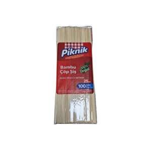 Piknik Bambu Çöp Şiş 25 Cm 100'lü