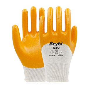 K40 Nitril Kaplı Polyester Örgü Eldiven 10/xl