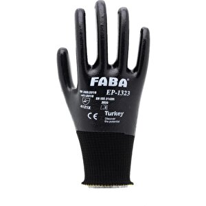 Faba Ep-1323 Siyah Nitril Polyester Eldiven-xl