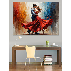 Tutkulu Flamenko Dansçıları Dekoratif Kanvas - Mdf Ahşap Tablo 25x35 cm