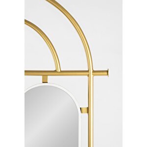 Metal Ayaklı Askılık Aynalı Konfeksiyon Askılığı Gold Elbise Askılığı Kıyafet Askılığı Sunta Ayak