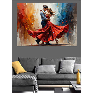 Tutkulu Flamenko Dansçıları Dekoratif Kanvas - Mdf Ahşap Tablo 100x140 cm