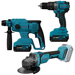 Catpower Kömürsüz Akülü Vi̇dalama Kirici Taşlama 3 Lü Set 2*2 Ah+şarj (4235)