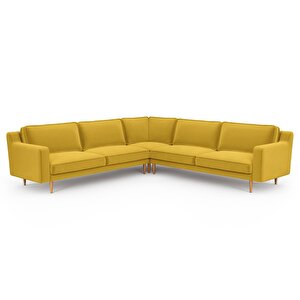 Klem Slim 283 X 283 Köşe Ahşap Ayak - Kadife Hardal