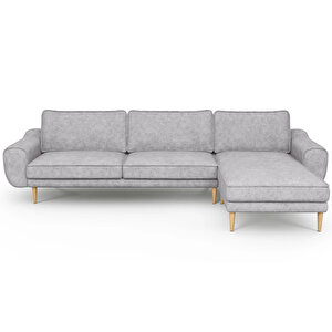 Klem 306 X 171 Köşe Ahşap Ayak - Fitilli Kadife Gri