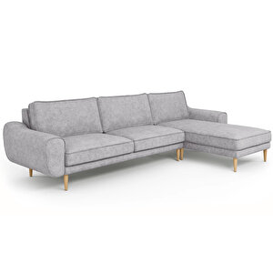 Klem 306 X 171 Köşe Ahşap Ayak - Fitilli Kadife Gri