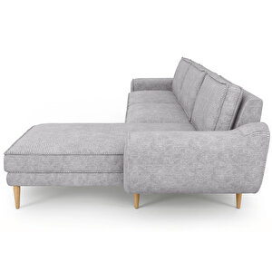 Klem 306 X 171 Köşe Ahşap Ayak - Fitilli Kadife Gri