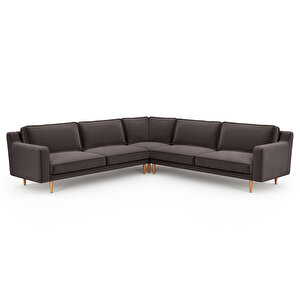 Klem Slim 283 X 283 Köşe Ahşap Ayak - Kadife Kül Gri