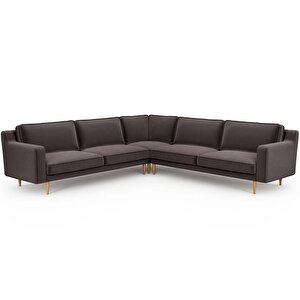 Klem Slim 283 X 283 Köşe Ahşap Ayak - Kadife Kül Gri