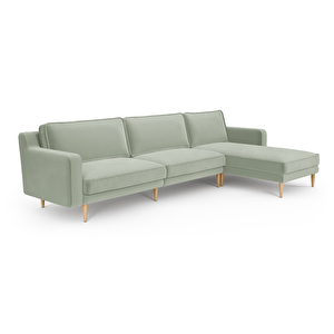 Klem Slim 312 X 171 Köşe Ahşap Ayak - Kadife Çağla Yeşili