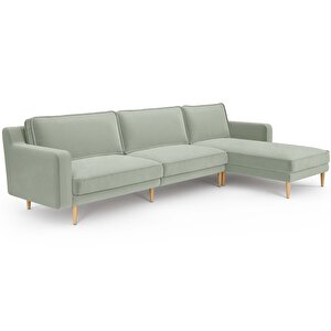 Klem Slim 312 X 171 Köşe Ahşap Ayak - Kadife Çağla Yeşili