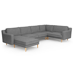 Klem Slim 339 X 203 Köşe Ahşap Ayak - Keten Beton Gri
