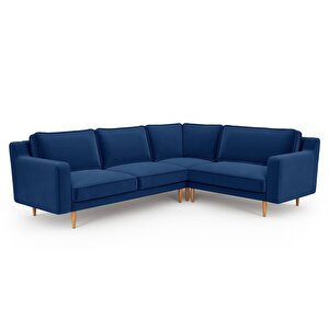 Klem Slim 257 X 203 Köşe Ahşap Ayak - Kadife Gece Mavisi