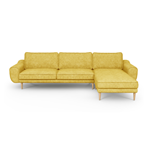 Klem 306 X 171 Köşe Ahşap Ayak - Fitilli Kadife Polen Sarı