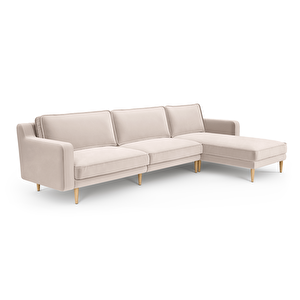 Klem Slim 312 X 171 Köşe Ahşap Ayak - Kadife Ekru