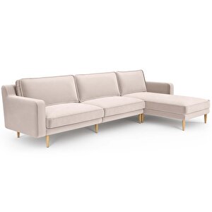 Klem Slim 312 X 171 Köşe Ahşap Ayak - Kadife Ekru