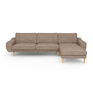 Klem 306 X 171 Köşe Ahşap Ayak - Fitilli Kadife Sütlü Kahve