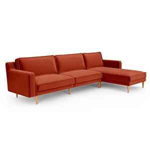 Klem Slim 312 X 171 Köşe Ahşap Ayak - Kadife Kiremit