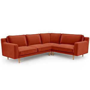 Klem Slim 257 X 203 Köşe Ahşap Ayak - Kadife Kiremit