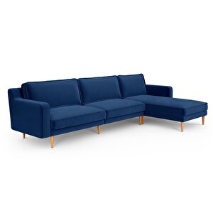Klem Slim 312 X 171 Köşe Ahşap Ayak - Kadife Gece Mavisi