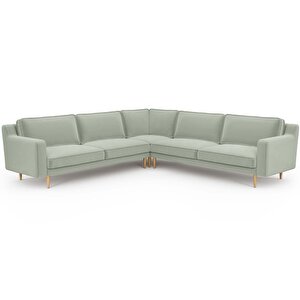 Klem Slim 283 X 283 Köşe Ahşap Ayak - Kadife Çağla Yeşili